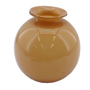 Butterscotch Hand Blown Art Glass Vase Balloon Shaped Caramel Home Decor 6.25"